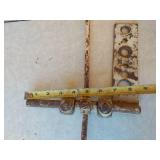 Assorted Farm Parts and Tools including Chains, Clamps, and Drill Bits