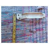 Assorted Farm and Workshop Items including Disc Harrow Blades, Bolts, Handles, and Hardware