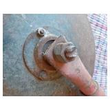 Assorted Farm and Workshop Items including Disc Harrow Blades, Bolts, Handles, and Hardware