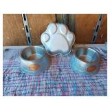 Pet Food Bowls and Wilton Industries Paw-Shaped Cake Pan
