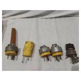 Electrical Components including Crowfoot Welding Male Plug and Various Connectors and Extension Cord Ends