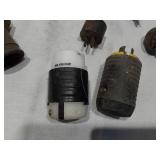 Electrical Components including Crowfoot Welding Male Plug and Various Connectors and Extension Cord Ends