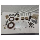 Mixed Mechanical Parts Lot including Gears, Springs, and Hubs