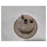 Assorted Automotive Parts including Broken Pontiac Emblem, Guide R8-50 Light, and Various Lenses