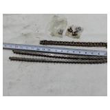 Various Mechanical Parts including Chains, Spacers, Nuts, and Accessories