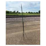 Antique 66-Inch Copper Spear Lightning Rod with Twist Metal Roof Bracket (It appears the copper has been shot) Antique 66-Inch Copper Spear Lightning Rod with Twist Metal Roof Bracket (It appears the copper has been shot)