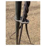 Antique 66-Inch Copper Spear Lightning Rod with Twist Metal Roof Bracket (It appears the copper has been shot) Antique 66-Inch Copper Spear Lightning Rod with Twist Metal Roof Bracket (It appears the copper has been shot)