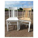 Pair of Antique Quarter-Sawn Oak Mission Chairs - Beautiful Tigar Print Design on Seat Pair of Antique Quarter-Sawn Oak Mission Chairs - Beautiful Tigar Print Design on Seat