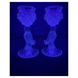 2 Hofbauer Lead Crystal Byrdes Pair – 7" Vintage German Figural Bird Candlestick Holders 2 Hofbauer Lead Crystal Byrdes Pair – 7" Vintage German Figural Bird Candlestick Holders