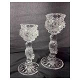 2 Hofbauer Lead Crystal Byrdes Pair – 7" Vintage German Figural Bird Candlestick Holders 2 Hofbauer Lead Crystal Byrdes Pair – 7" Vintage German Figural Bird Candlestick Holders