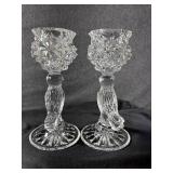 2 Hofbauer Lead Crystal Byrdes Pair – 7" Vintage German Figural Bird Candlestick Holders 2 Hofbauer Lead Crystal Byrdes Pair – 7" Vintage German Figural Bird Candlestick Holders