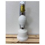 Mid-Cent 1950s White Milk Glass Hobnail Polka Dot Electric Table Lamp - Excellent Condition Mid-Cent 1950s White Milk Glass Hobnail Polka Dot Electric Table Lamp - Excellent Condition