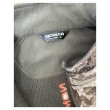 Used Men’s XL Nomad Camo Hunting Wear – Moisture-Wicking Hoodie, Vest, and Soft Shell Jacket (Three-Piece Set) - Good Condition Used Men’s XL Nomad Camo Hunting Wear – Moisture-Wicking Hoodie, Vest, and Soft Shell Jacket (Three-Piece Set) - Good Condition