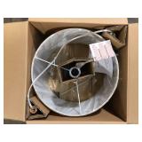 Hampton Bay Truman 24.5 in. Walnut and Brass Table Lamp   Customer Returns See Pictures