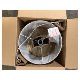 Hampton Bay Truman 24.5 in. Walnut and Brass Table Lamp   Customer Returns See Pictures