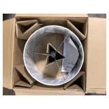 Hampton Bay Ganton 58 in. Polished Nickel Finish 1-Light Standard Floor Lamp for Living Room with Hardback Drum Linen Shade Customer Returns See Pictures