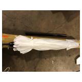 California Umbrella 9 ft. Aluminum Auto Tilt Patio Umbrella in White Olefin Customer Returns See Pictures