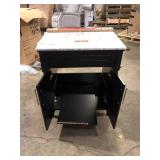 Home Decorators Collection Aberdeen 30 in. Single Sink Black Bath Vanity with Carrara Marble Top (Assembled) Damaged   Customer Returns See Pictures