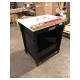 Home Decorators Collection Aberdeen 30 in. Single Sink Black Bath Vanity with Carrara Marble Top (Assembled) Damaged   Customer Returns See Pictures