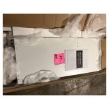 FUFU&GAGA White Wood Armoires Wardrobe W/Mirror, Pulling Hanging Rod, Drawers and Shelves( 15.8 in. D x 35.5 in. W x 70.8 in. H) Customer Returns See Pictures