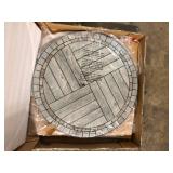Stylewell 27 in. Porcelin  Bistro Table in Brown Finish      Customer Returns See Pictures