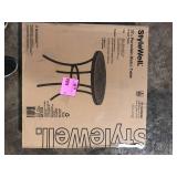 Stylewell 27 in. Porcelin  Bistro Table in Brown Finish      Customer Returns See Pictures