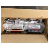 Hampton Bay Regan 4-Light Espresso Industrial Linear Chandelier with Glass Shades, Industrial Linear Kitchen Pendant Light  Customer Returns See Pictures