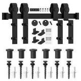 WINSOON 9 ft./108 in. Single Track Bypass Barn Door Hardware Double Doors Kit, Heavy-Duty Sliding 1-Track Antique Roller Customer Returns See Pictures