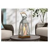 Lot of Hampton Bay 14 in. H Galvanized Metal and Glass Lantern   Customer Returns See Pictures