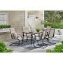 Hampton Bay Glenridge Falls 7-Piece Metal Padded Sling Rectangular Outdoor Dining Set in Putty Beige Customer Returns See Pictures