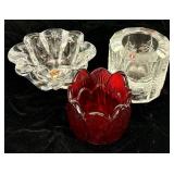 Fenton, Orrefors and Iittala Kuusi Finland Candle Holders Fenton, Orrefors and Iittala Kuusi Finland Candle Holders