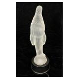 Fostoria Frosted Satin Glass Madonna Figurine with Light Up Base Fostoria Frosted Satin Glass Madonna Figurine with Light Up Base