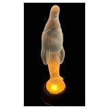 Fostoria Frosted Satin Glass Madonna Figurine with Light Up Base Fostoria Frosted Satin Glass Madonna Figurine with Light Up Base