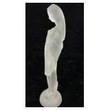 Fostoria Frosted Satin Glass Madonna Figurine with Light Up Base Fostoria Frosted Satin Glass Madonna Figurine with Light Up Base