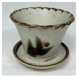 Collection of Pottery - Light Colored Bowls and Small Flower Pot Collection of Pottery - Light Colored Bowls and Small Flower Pot