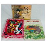 Vintage Japanese Wooden Hiragana Block Set and Books of Birds, Frogs and Moonlight plus Hiro Vintage Japanese Wooden Hiragana Block Set and Books of Birds, Frogs and Moonlight plus Hiro