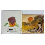 Vintage Japanese Wooden Hiragana Block Set and Books of Birds, Frogs and Moonlight plus Hiro Vintage Japanese Wooden Hiragana Block Set and Books of Birds, Frogs and Moonlight plus Hiro