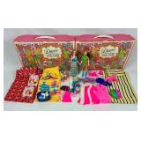 Two Vintage Dawn and Her Friends Dolls and Two Doll Cases with Clothes and Accessories Two Vintage Dawn and Her Friends Dolls and Two Doll Cases with Clothes and Accessories