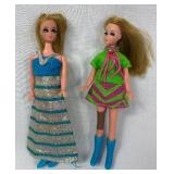 Two Vintage Dawn and Her Friends Dolls and Two Doll Cases with Clothes and Accessories Two Vintage Dawn and Her Friends Dolls and Two Doll Cases with Clothes and Accessories
