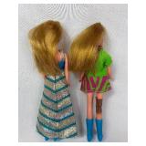 Two Vintage Dawn and Her Friends Dolls and Two Doll Cases with Clothes and Accessories Two Vintage Dawn and Her Friends Dolls and Two Doll Cases with Clothes and Accessories