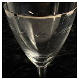 Lenox Platinum Rimmed Crystal Etched Leaf Design Wine/Water Glasses  - set of 11 Lenox Platinum Rimmed Crystal Etched Leaf Design Wine/Water Glasses  - set of 11