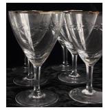 Lenox Platinum Rimmed Crystal Etched Leaf Design Wine/Water Glasses  - set of 11 Lenox Platinum Rimmed Crystal Etched Leaf Design Wine/Water Glasses  - set of 11