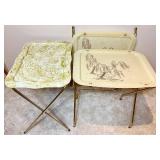 Two Vintage LaVada Fiberglass TV Trays plus a Vintage Metal TV Tray Two Vintage LaVada Fiberglass TV Trays plus a Vintage Metal TV Tray