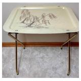 Two Vintage LaVada Fiberglass TV Trays plus a Vintage Metal TV Tray Two Vintage LaVada Fiberglass TV Trays plus a Vintage Metal TV Tray