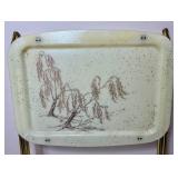 Two Vintage LaVada Fiberglass TV Trays plus a Vintage Metal TV Tray Two Vintage LaVada Fiberglass TV Trays plus a Vintage Metal TV Tray