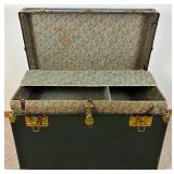 Large Antique Steamer Trunk with 2 Trays/Inserts plus lock and key Large Antique Steamer Trunk with 2 Trays/Inserts plus lock and key