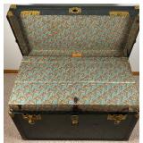Large Antique Steamer Trunk with 2 Trays/Inserts plus lock and key Large Antique Steamer Trunk with 2 Trays/Inserts plus lock and key