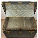 Large Antique Steamer Trunk with 2 Trays/Inserts plus lock and key Large Antique Steamer Trunk with 2 Trays/Inserts plus lock and key