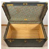 Large Antique Steamer Trunk with 2 Trays/Inserts plus lock and key Large Antique Steamer Trunk with 2 Trays/Inserts plus lock and key