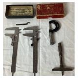 Vintage Caliper 3 Piece Collection with Lufkin Depth Gauge Vintage Caliper 3 Piece Collection with Lufkin Depth Gauge